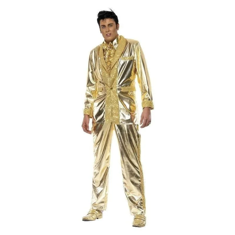 50's Elvis Gold Suit Costume Adult