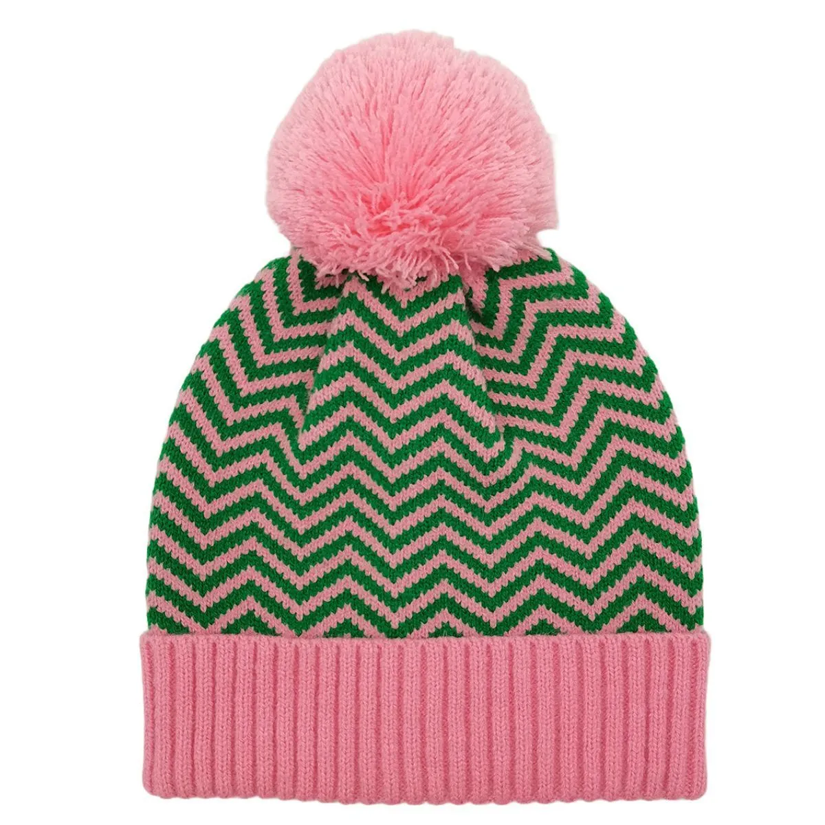 AKA Pink Green Zig-Zag Alpha Kappa Alpha Beanie Hat