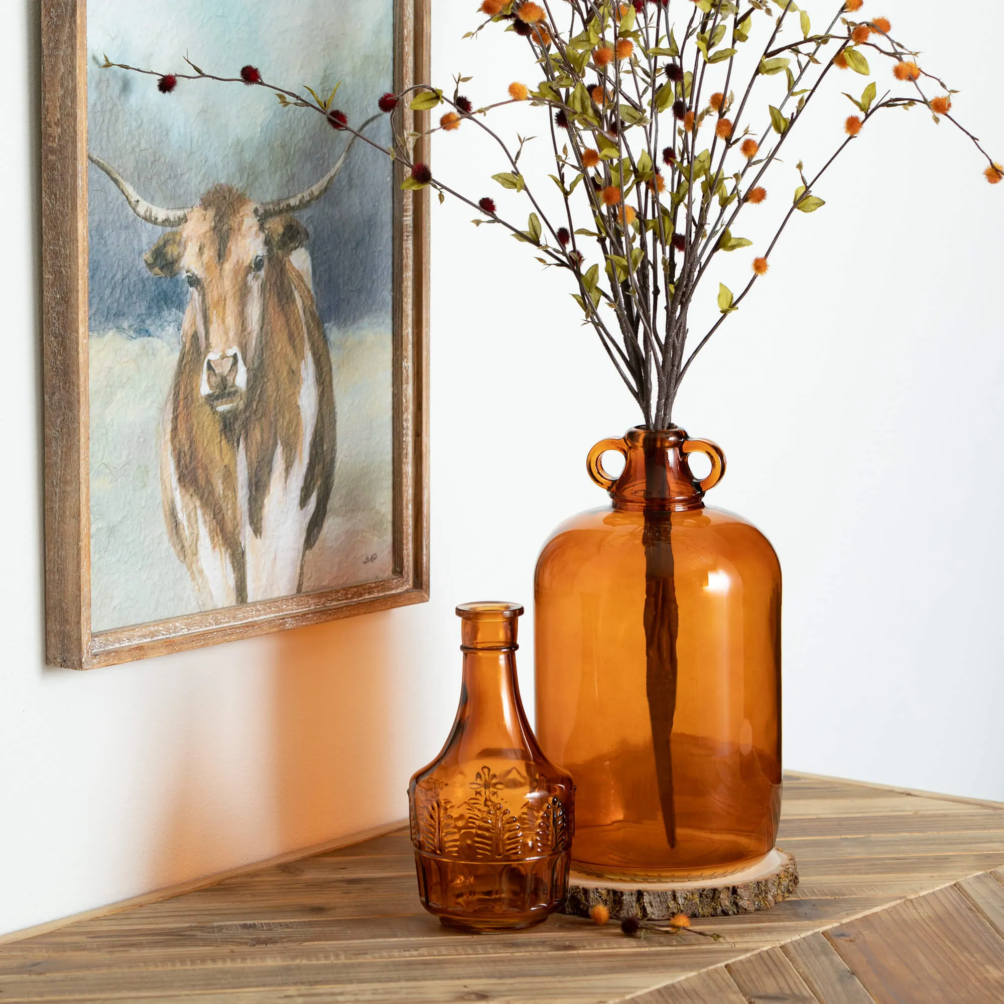 Amber Glass Harvest Vase