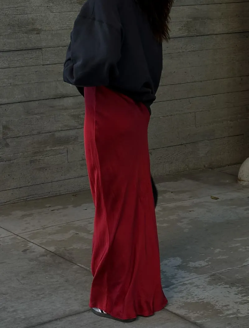 Archive Bias Maxi Skirt | Crimson