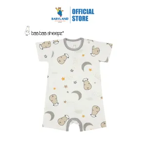 Baa Baa Sheepz Romper Short Sleeve Goodnight Baa Baa White