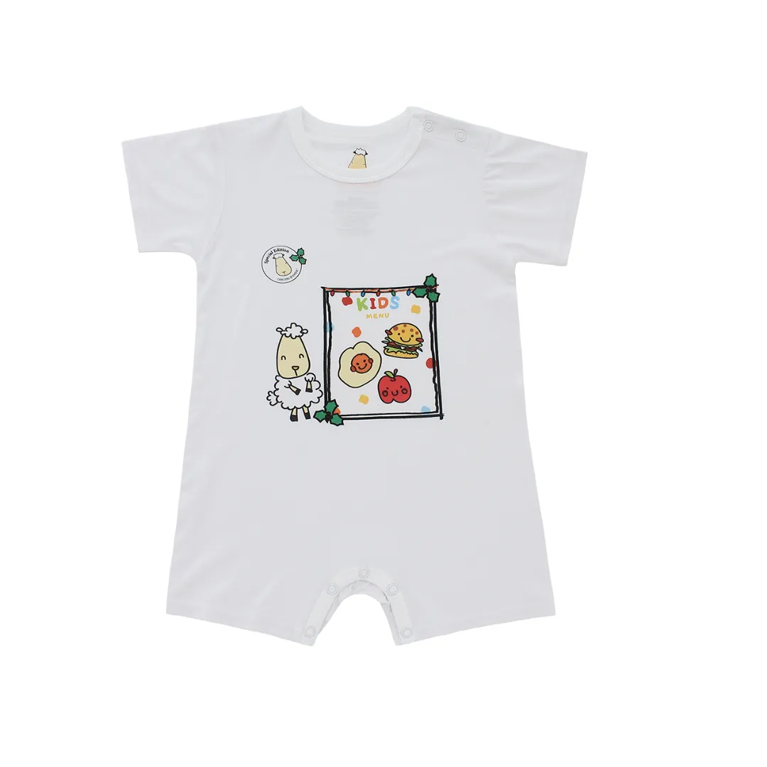 Baa Baa Sheepz SPECIAL EDITION - Romper Short Sleeve Menu White