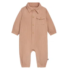 Baby Boys Light Brown Corduroy Romper