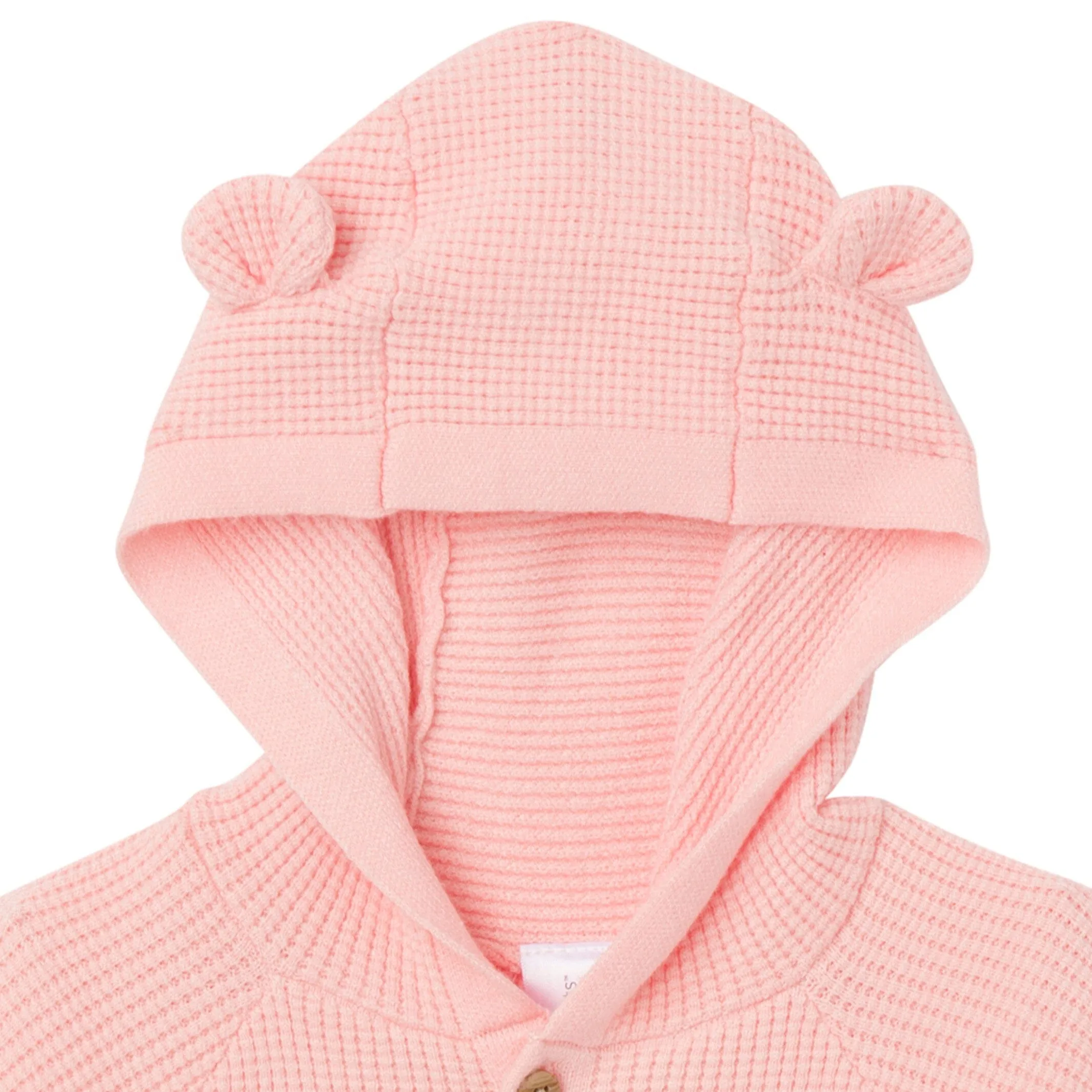 Baby Girls Pink Hooded Sweater Romper