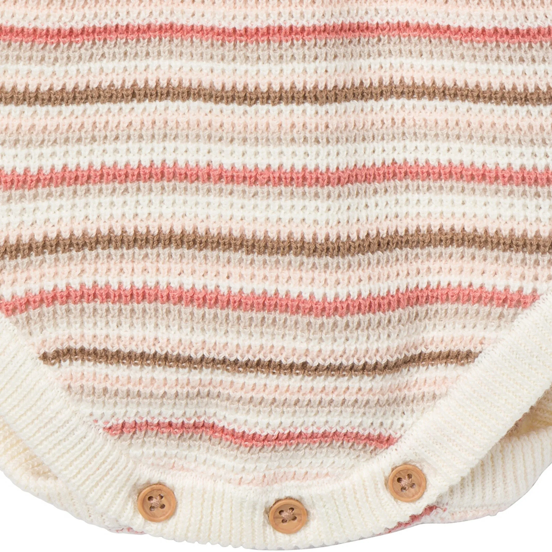 Baby Girls Pink Stripe Crochet Sunsuit Romper