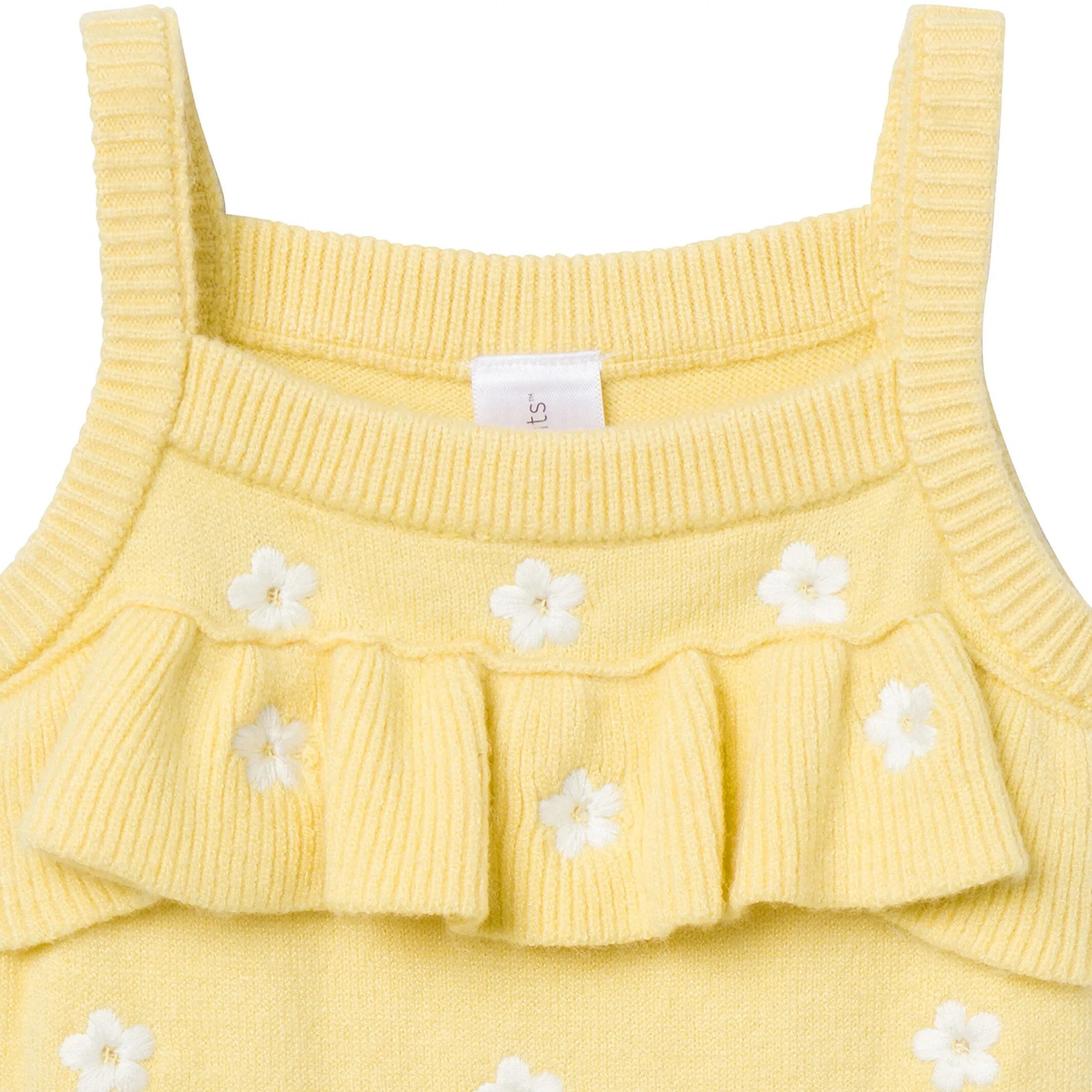 Baby Girls Yellow Floral Jersey Sunsuit Romper