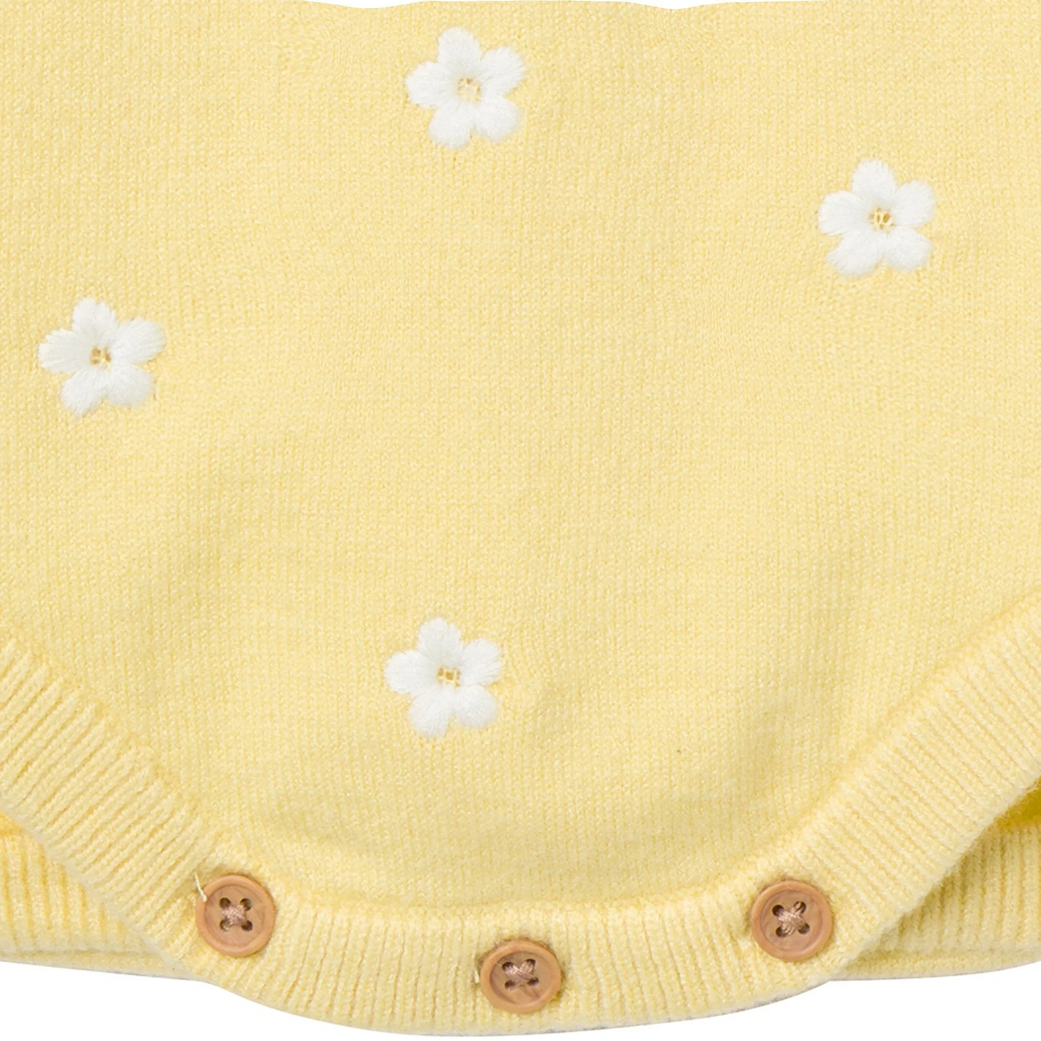 Baby Girls Yellow Floral Jersey Sunsuit Romper