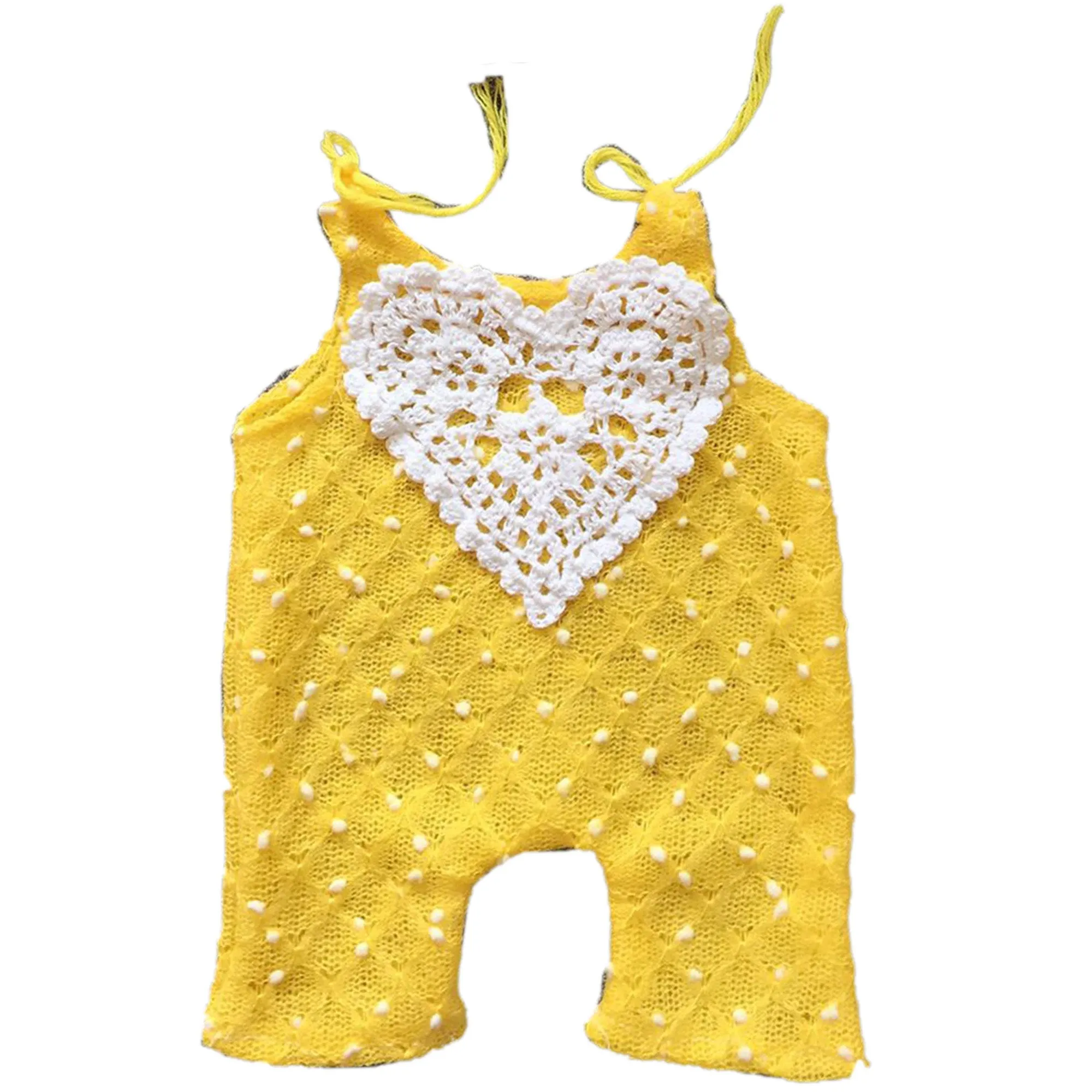 Babymoon Set of 2 | Popcorn Romper with Cap | Baby Photoshoot Props Costumes | 0-3 months | Yellow