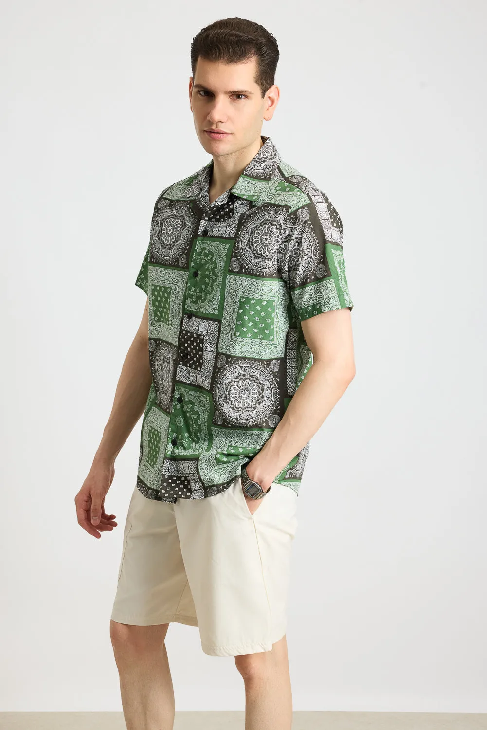 Bandana Print Men's Resort Shirt