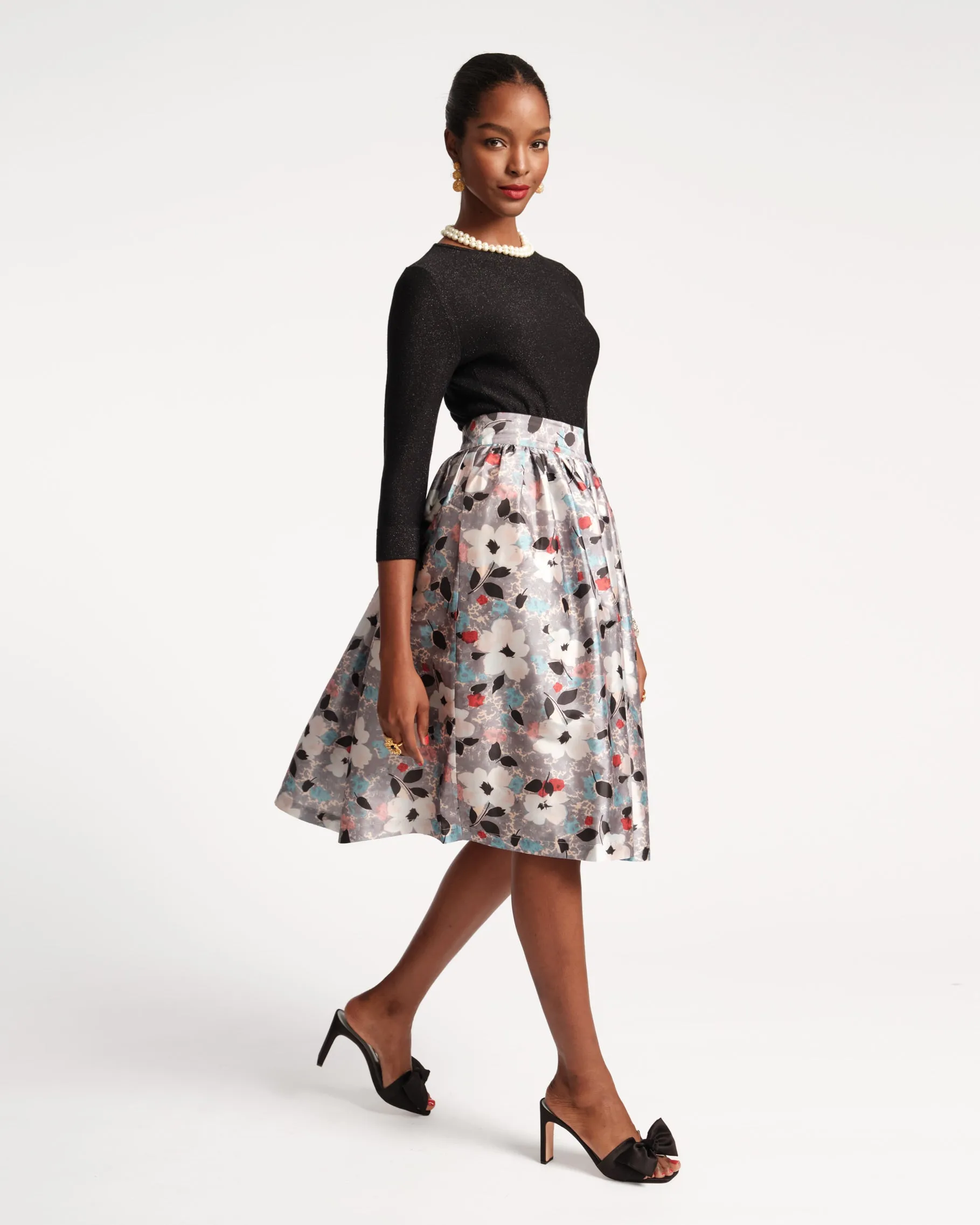 Barbara Midi Skirt Poppy Party