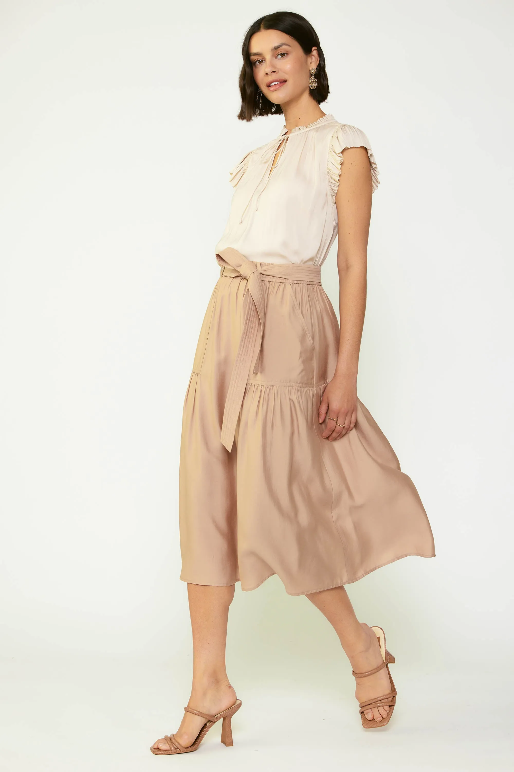 Belted Midi Skirt