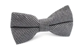 Black & White Houndstooth Cotton Bow Tie