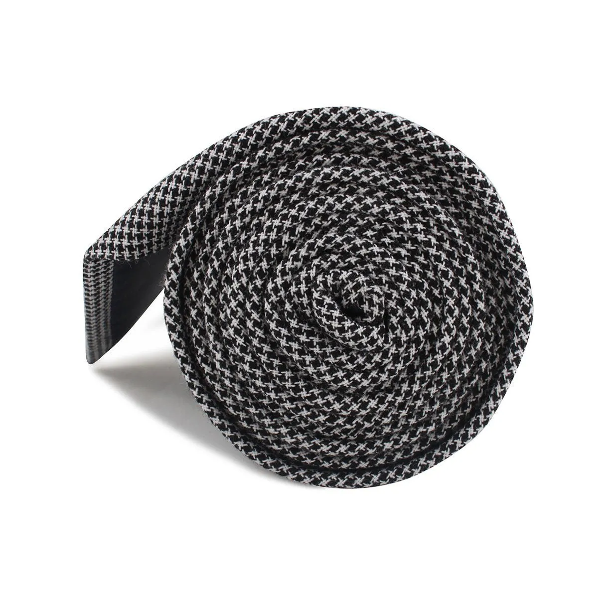 Black & White Houndstooth Cotton Necktie