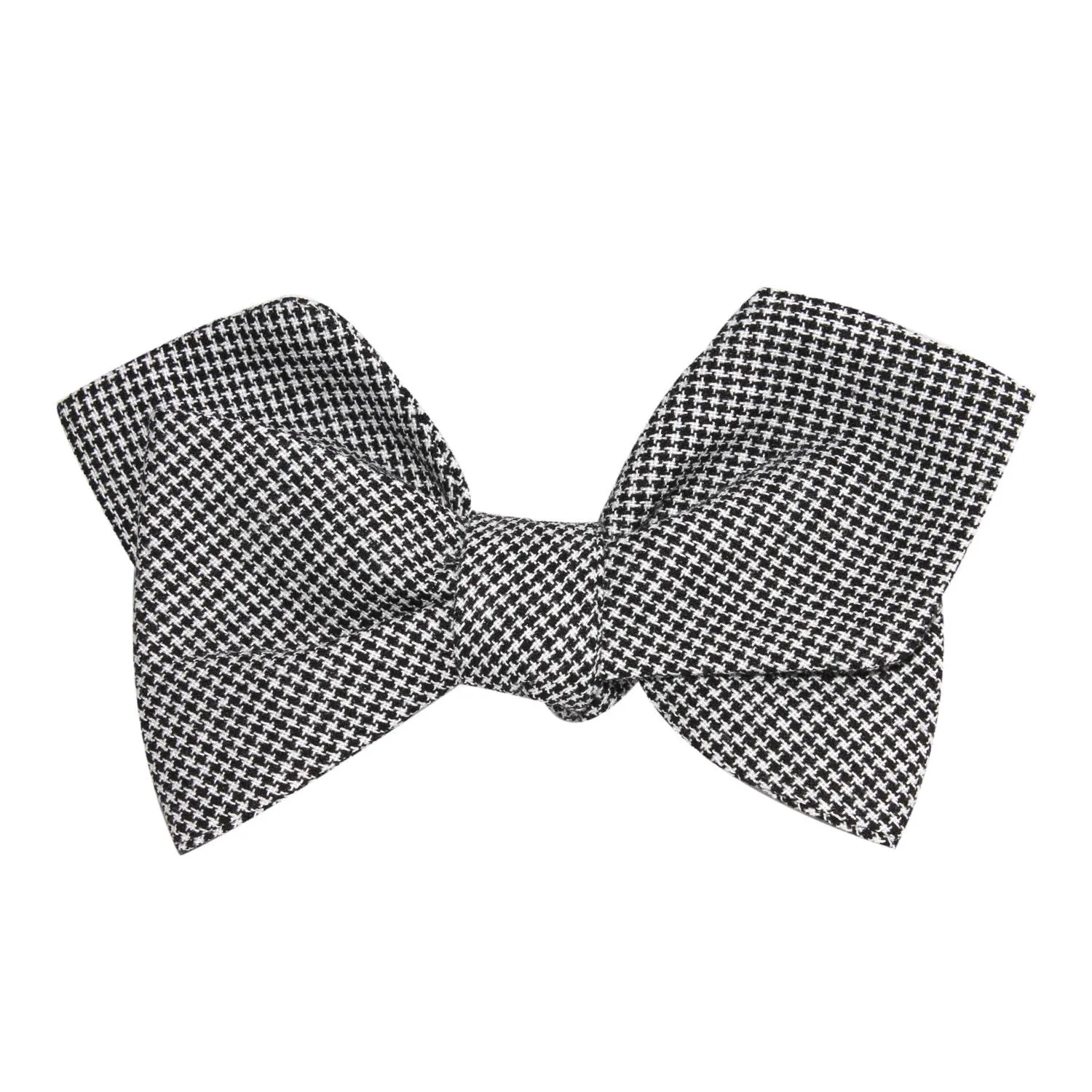 Black & White Houndstooth Cotton Self Tie Diamond Tip Bow Tie