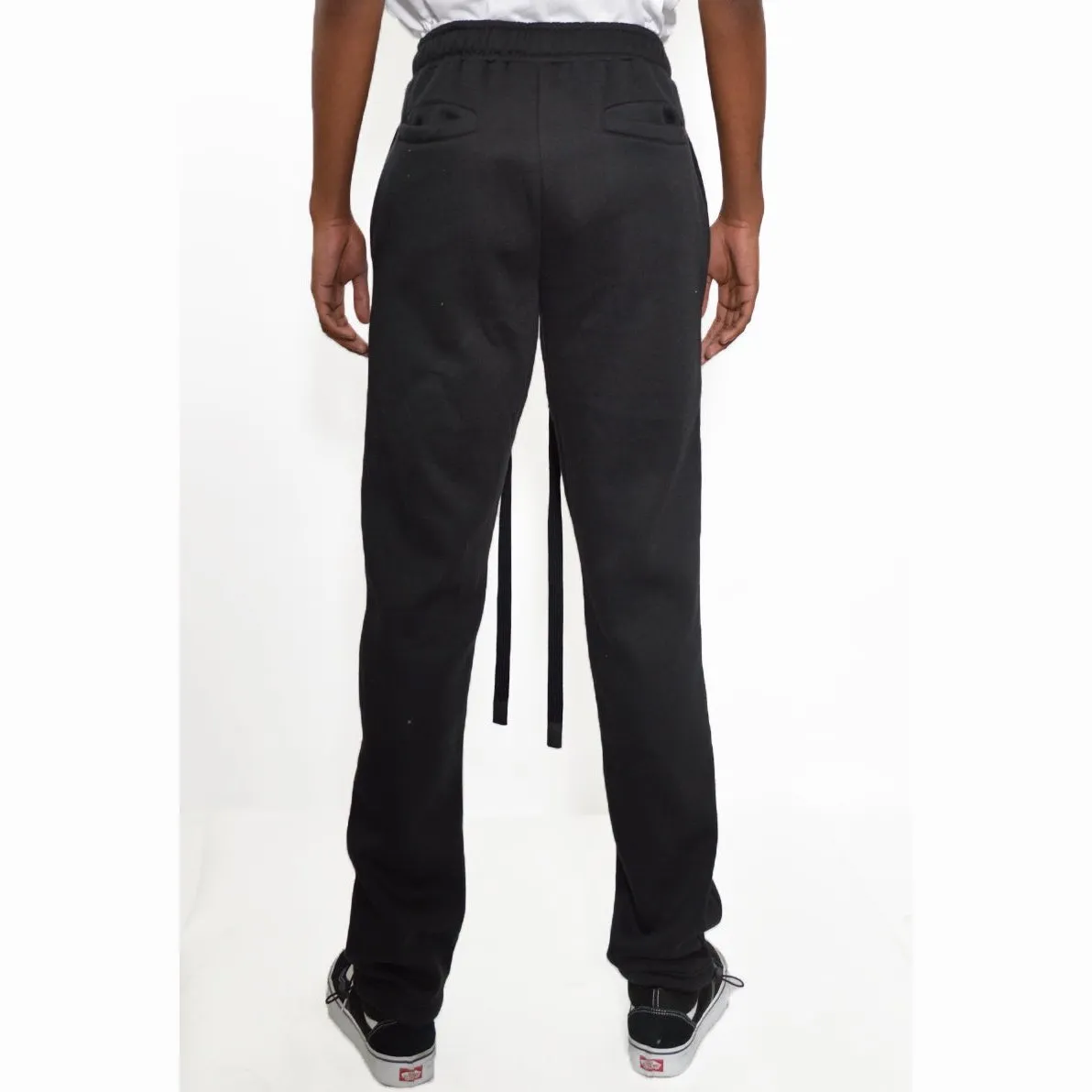 Black Cotton Fleece Toggle Sweats