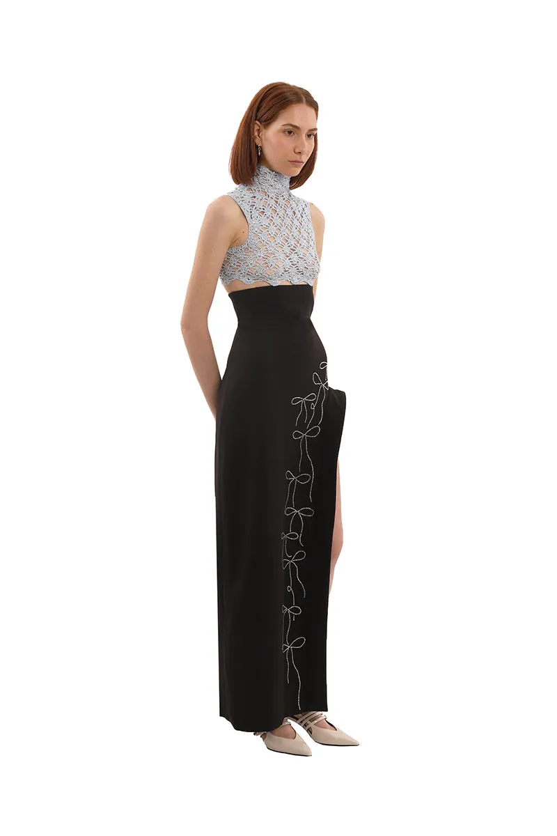 BLACK CRYSTAL CIRCLE MAXI SKIRT