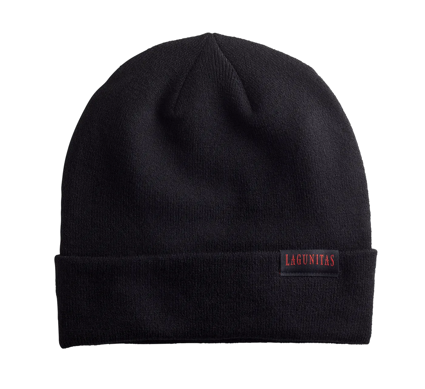 Black Cuffed Patch Beanie