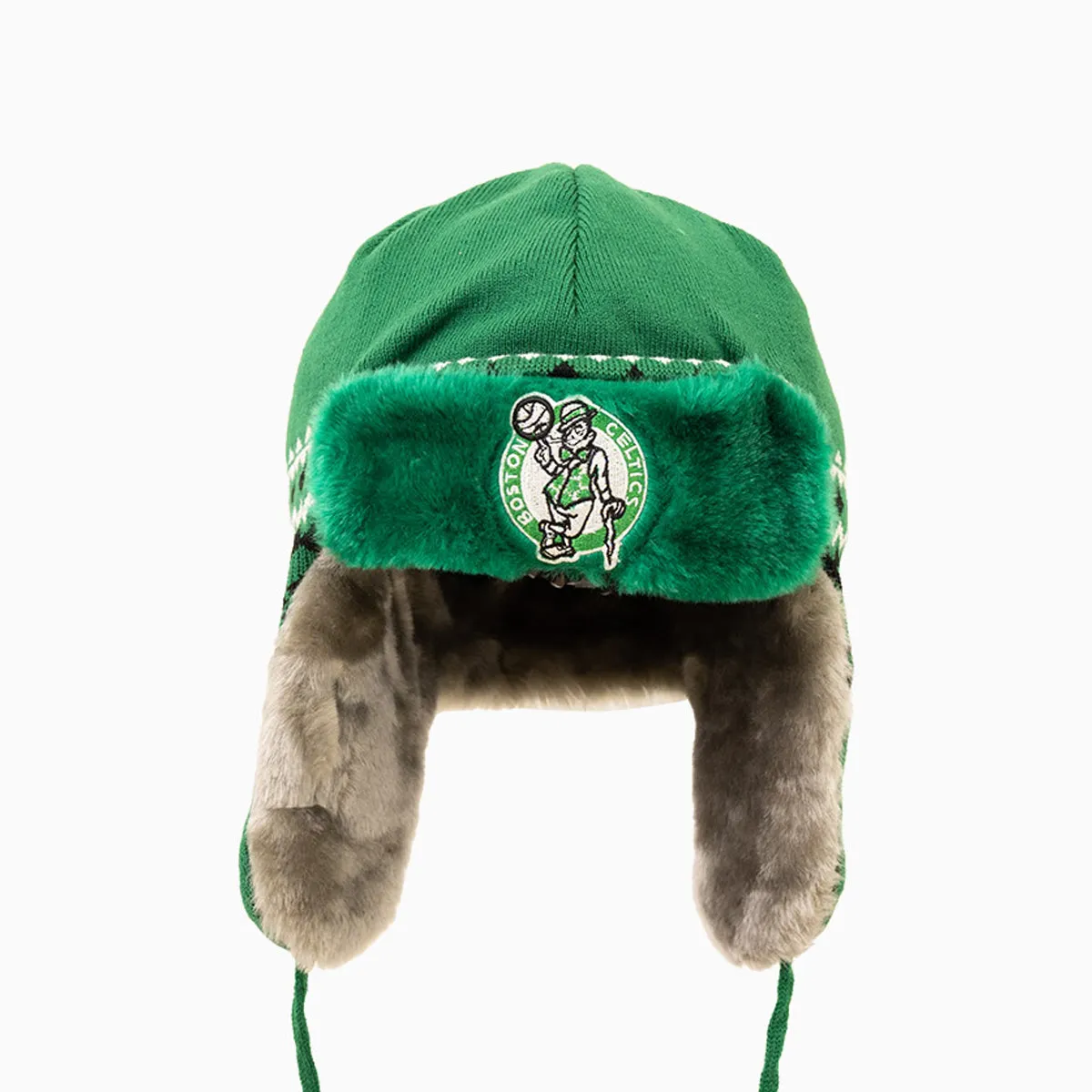 Boston Celtics NBA Trapper Knit Cuff Beanie Hat