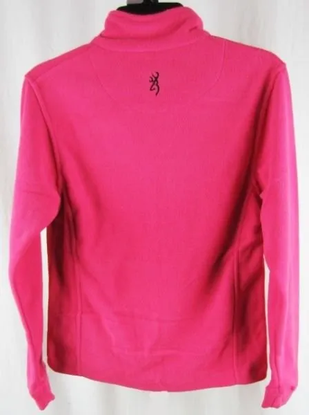 Browning Buckmark Fuchsia Pink Fleece Full Zip Jacket Size XS