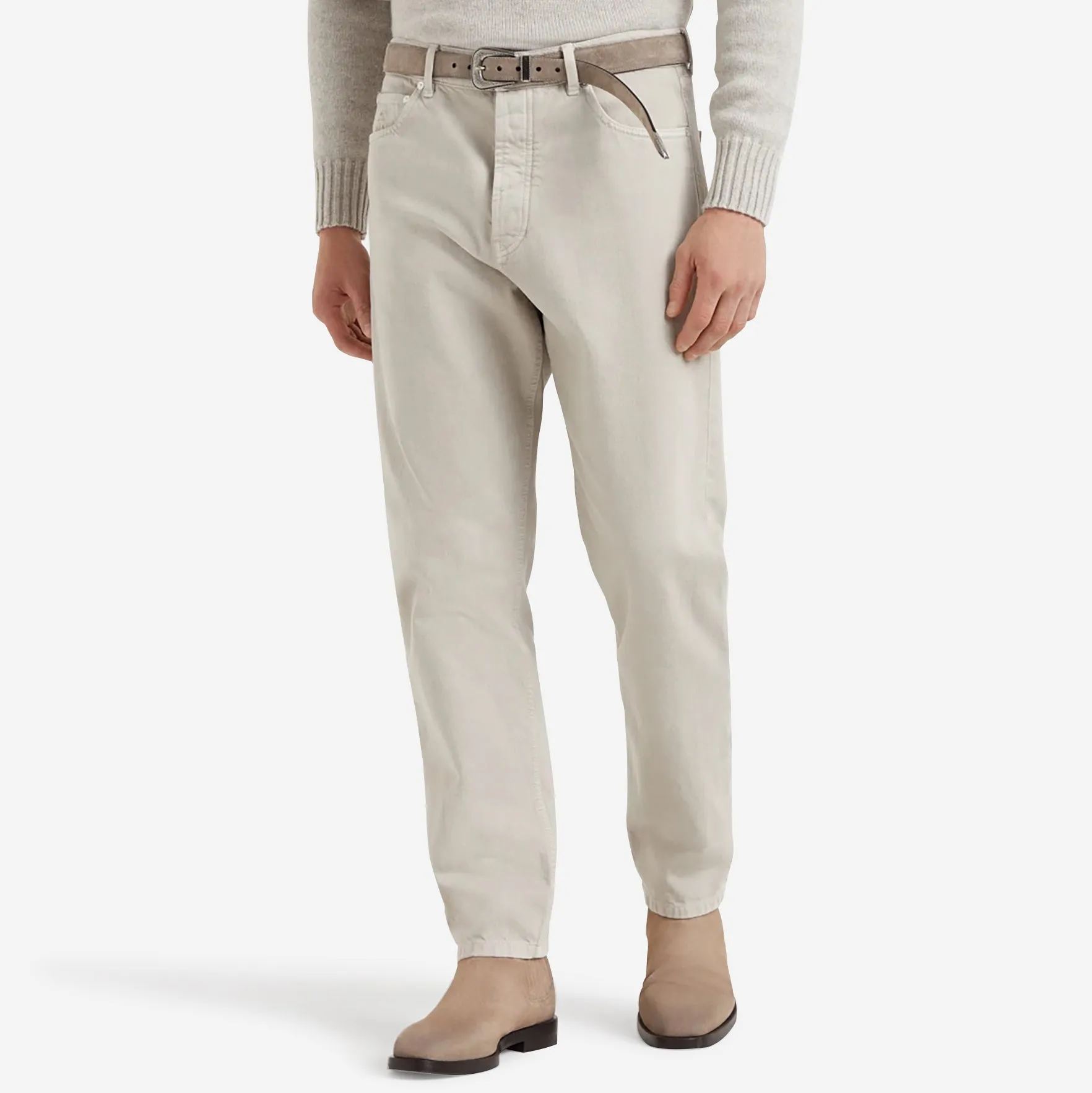 Brunello Cucinelli Garment Dyed Slubbed Denim Trousers