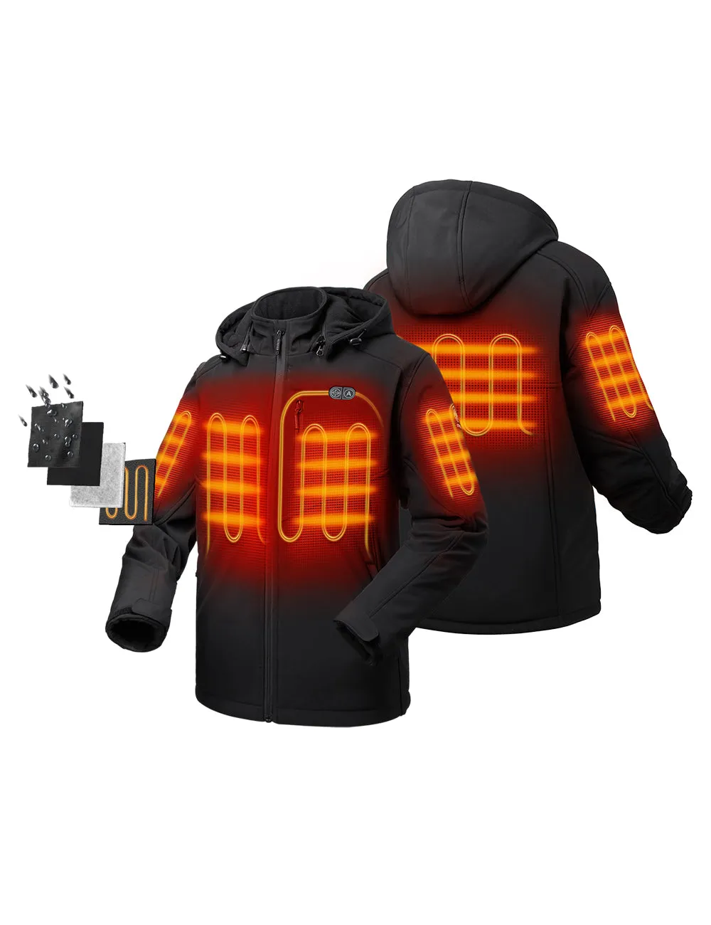 Bundle Deal - Men's Dual Control Heated Jacket (Chest Heating) & Extra Mini 5K Battery