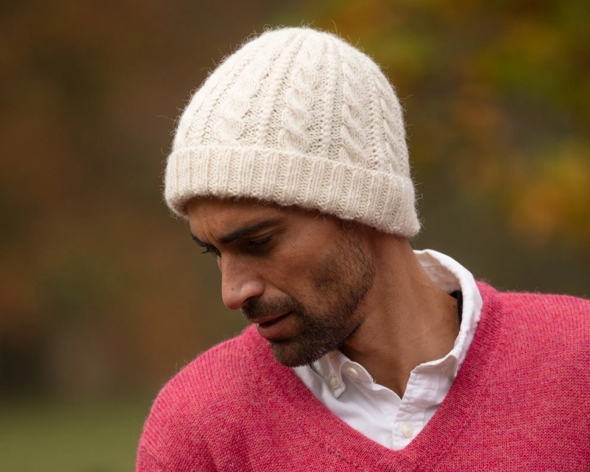 Cable knit beanie