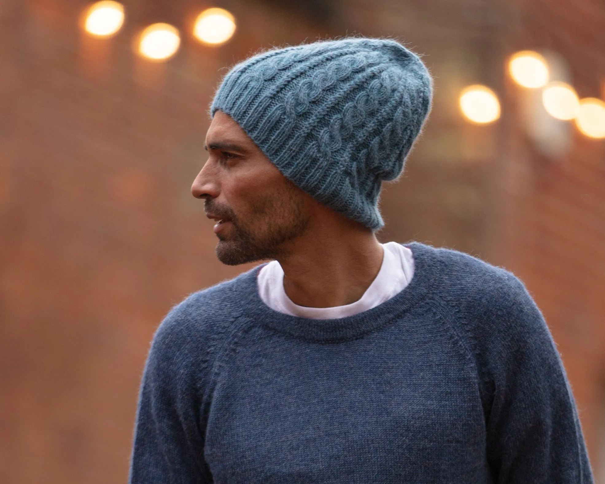 Cable knit beanie