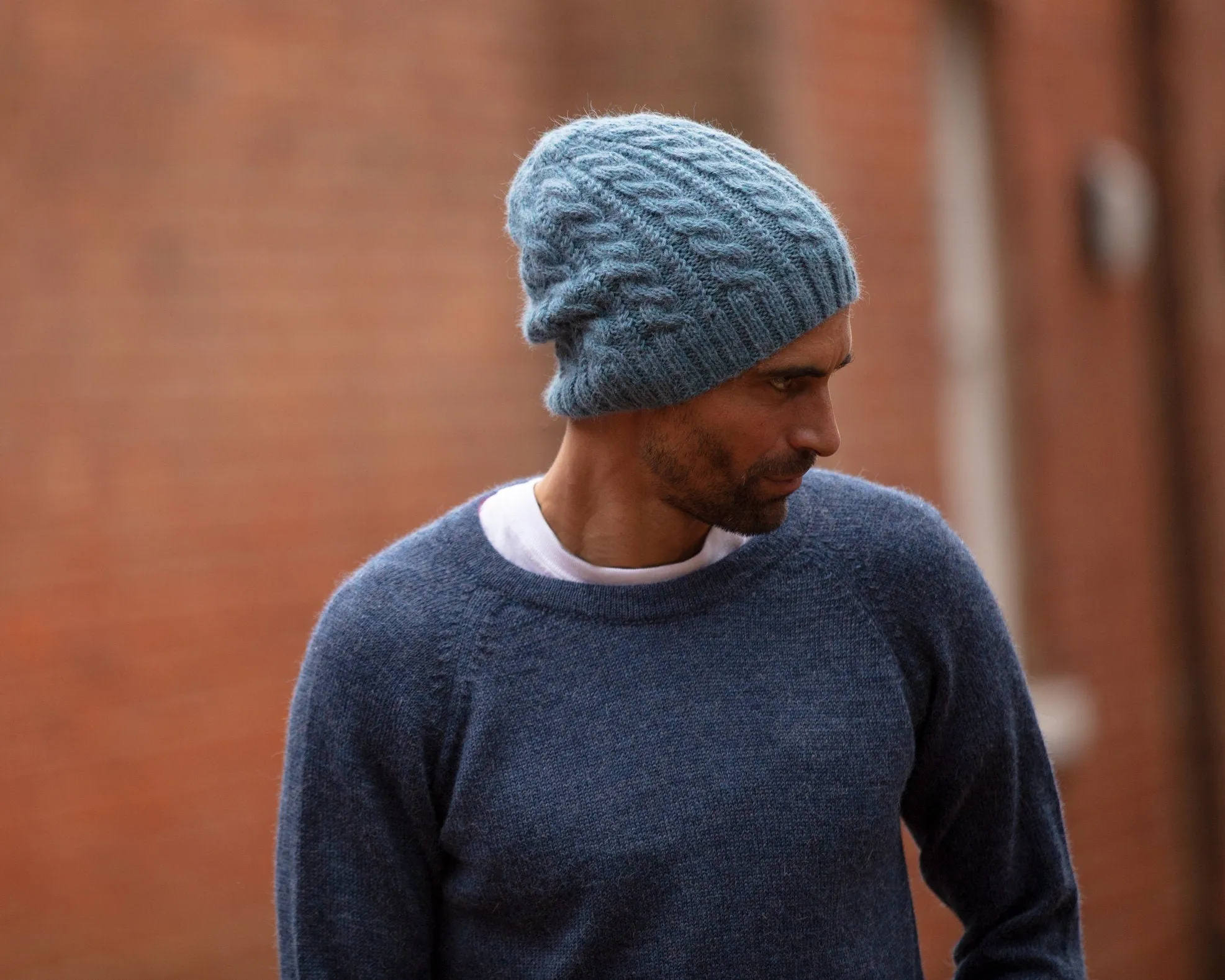 Cable knit beanie