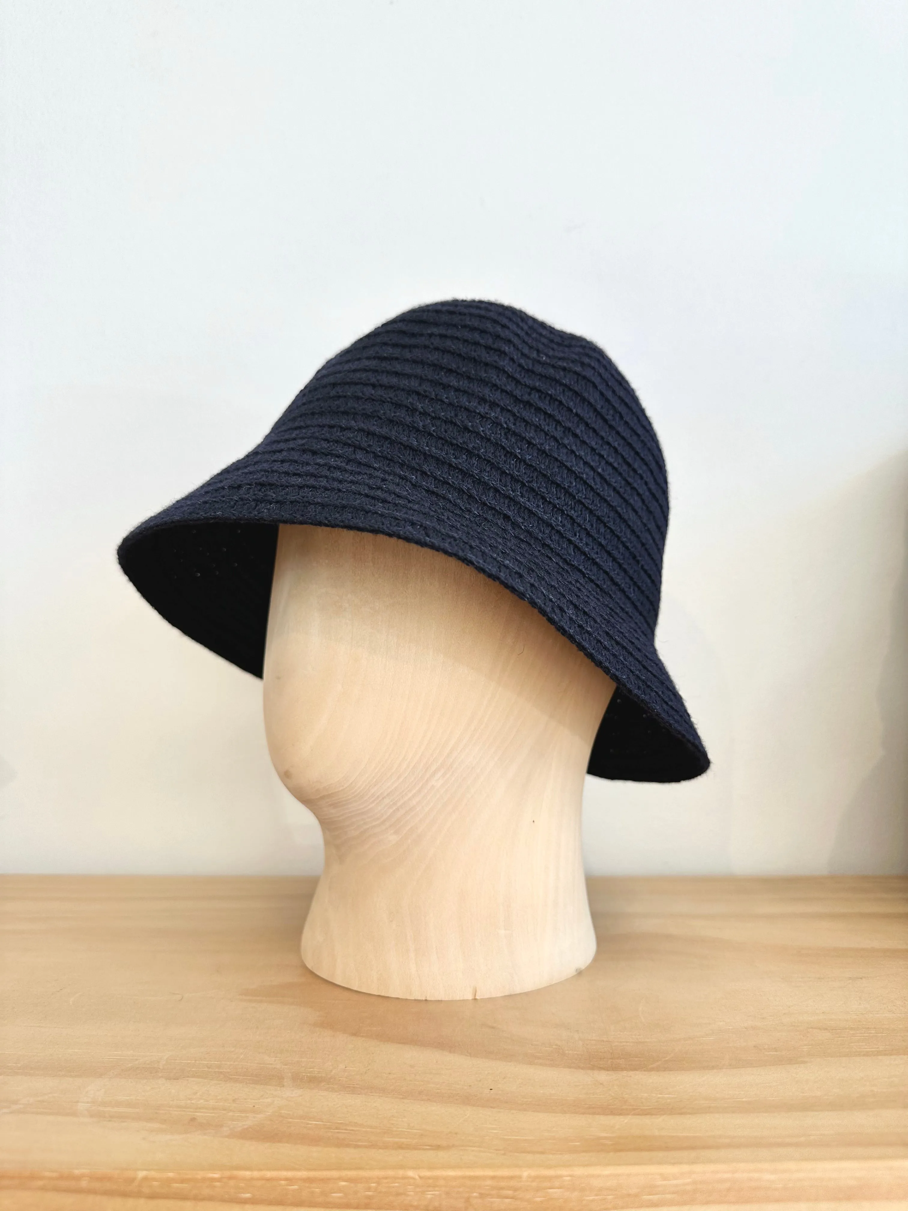 Cableami Navy Blue Wool Braided Dixie Packable Hat