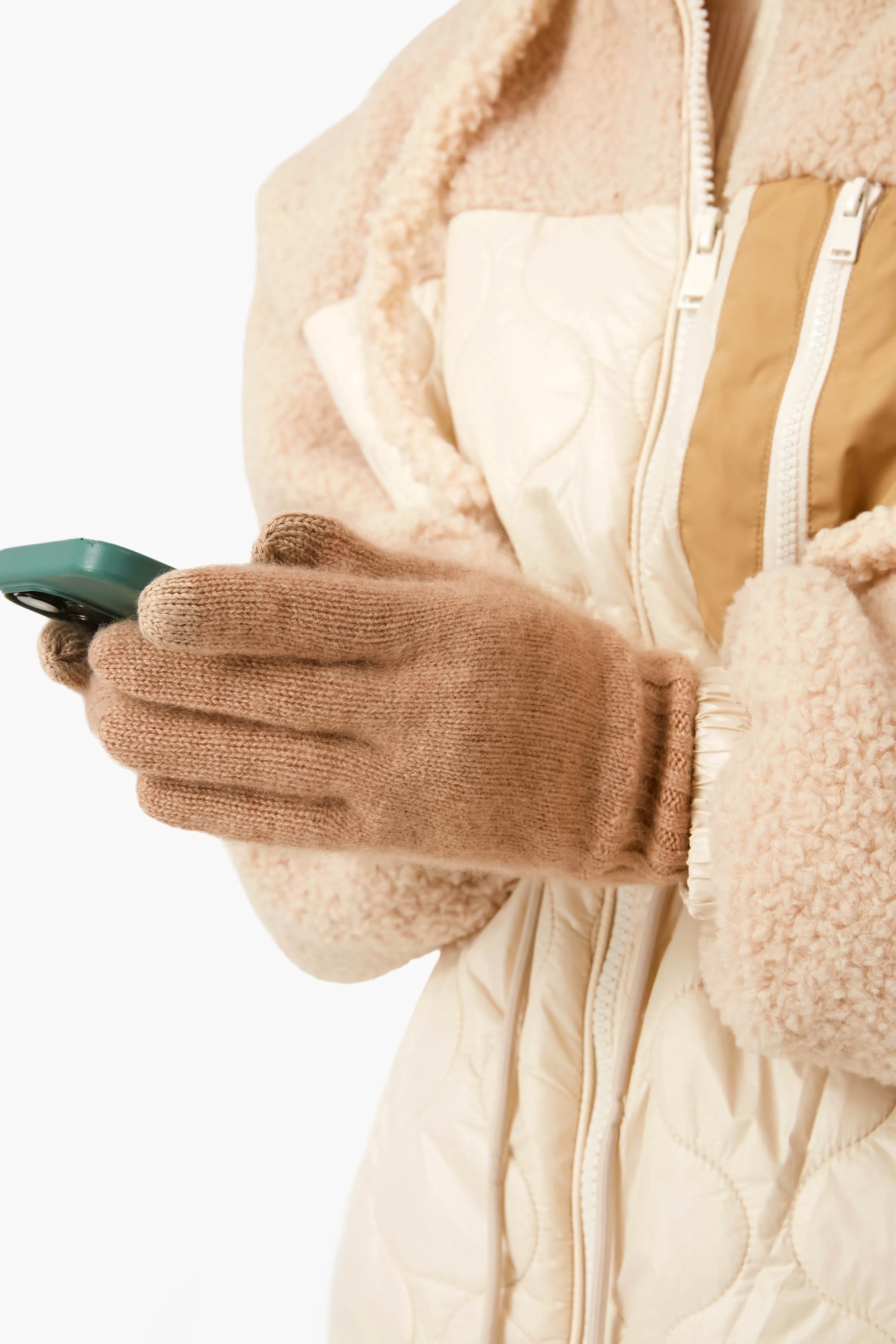 Camel Cashmere Texting Gloves