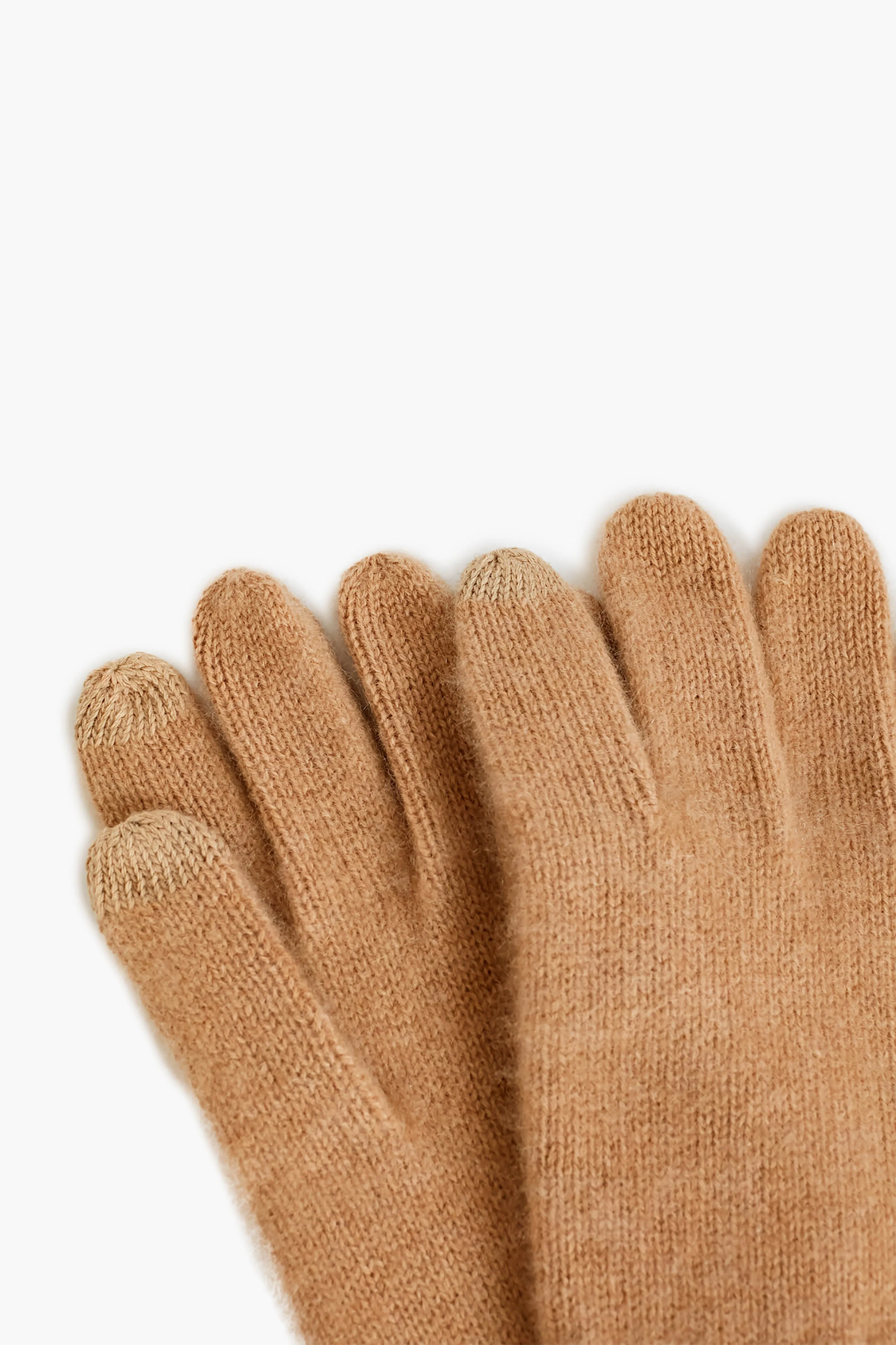 Camel Cashmere Texting Gloves