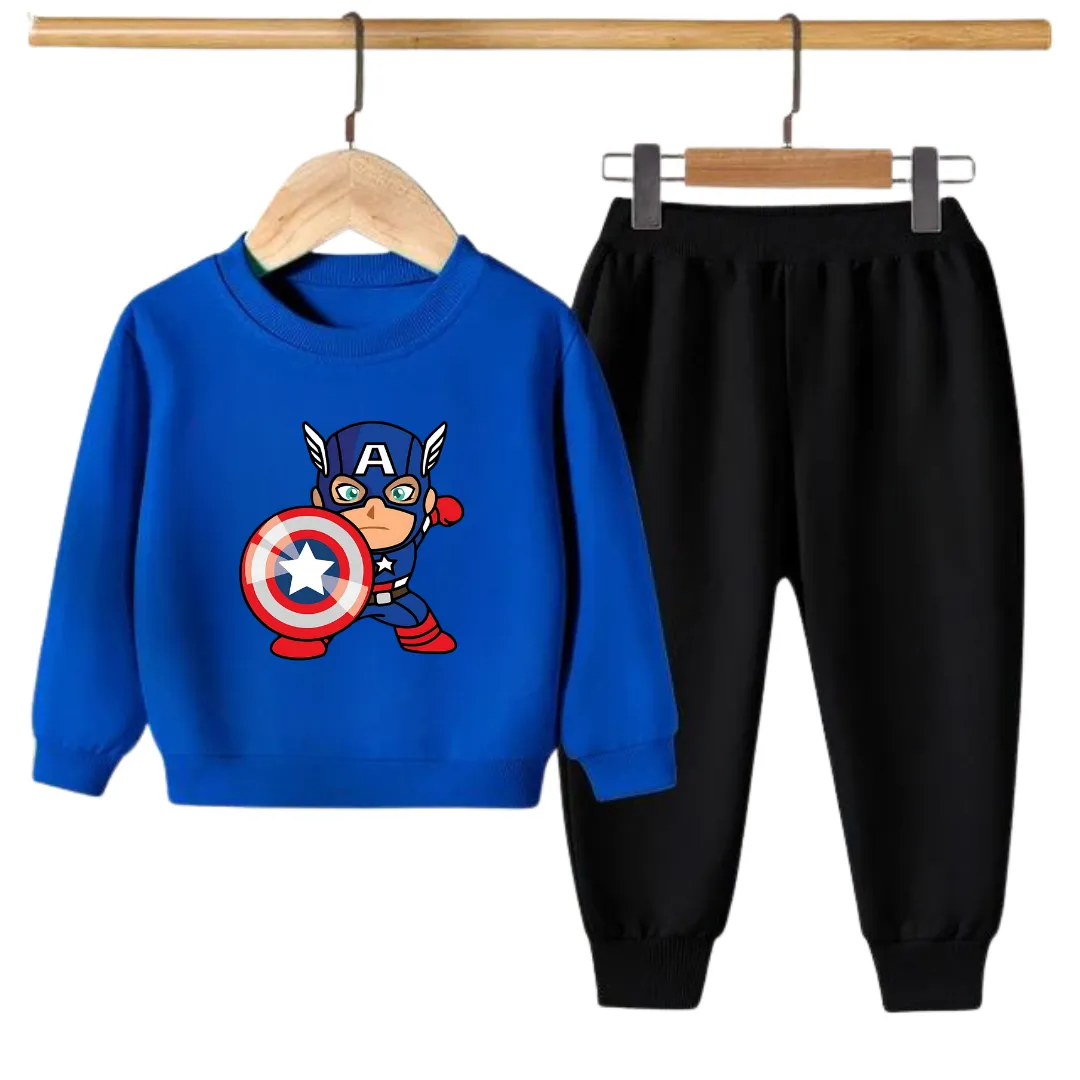 CAPT AMERICA PRINTED SWEATSHIRT SET