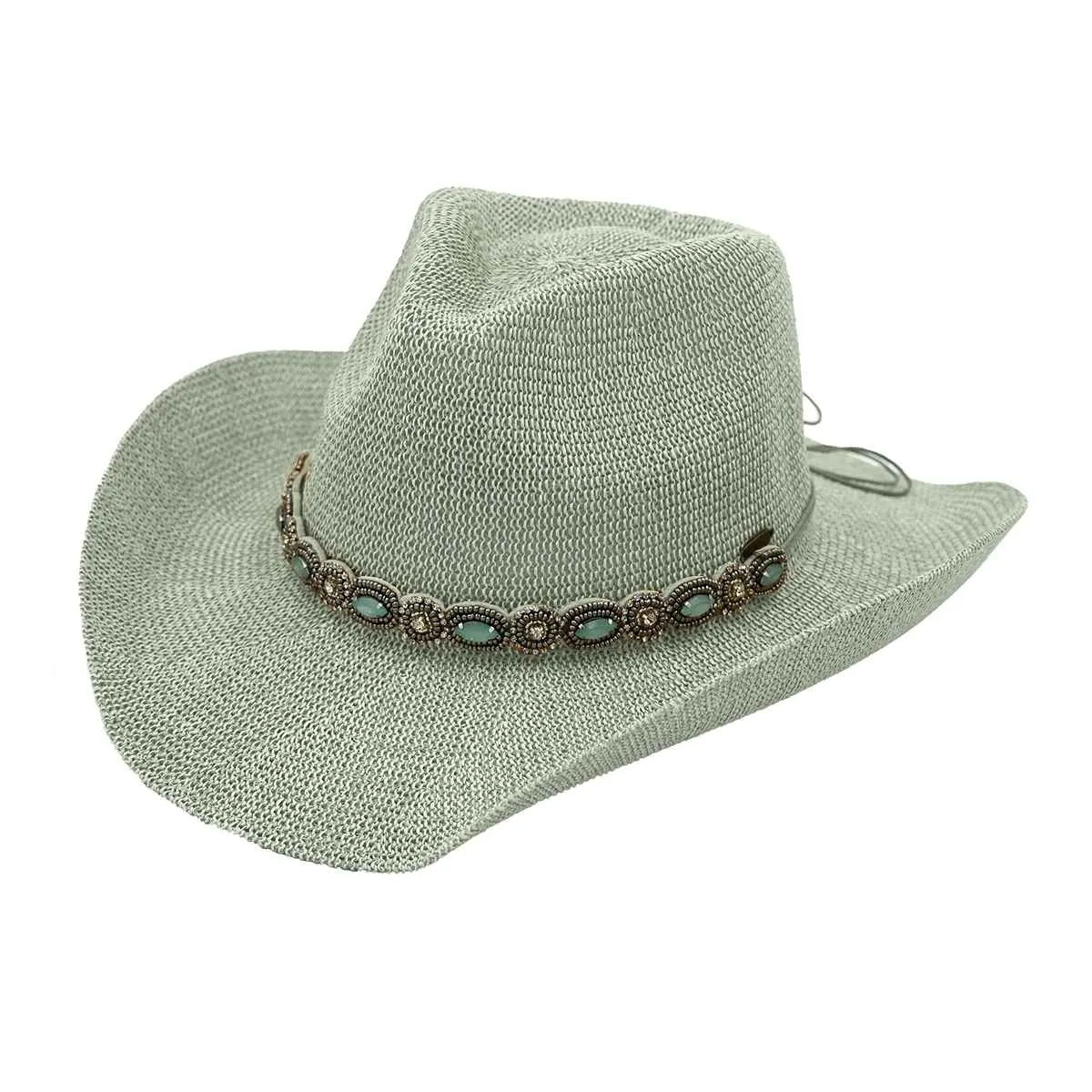 CBC08 C.C Brand Della Cowboy Hat w/ Pearl & Rhinestone