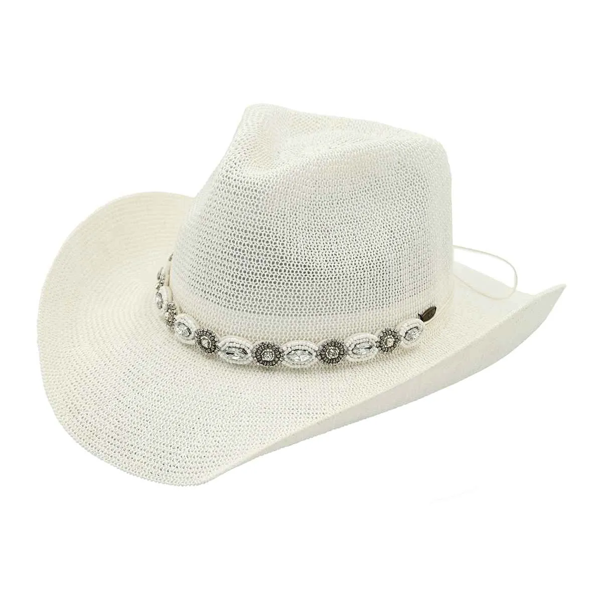 CBC08 C.C Brand Della Cowboy Hat w/ Pearl & Rhinestone