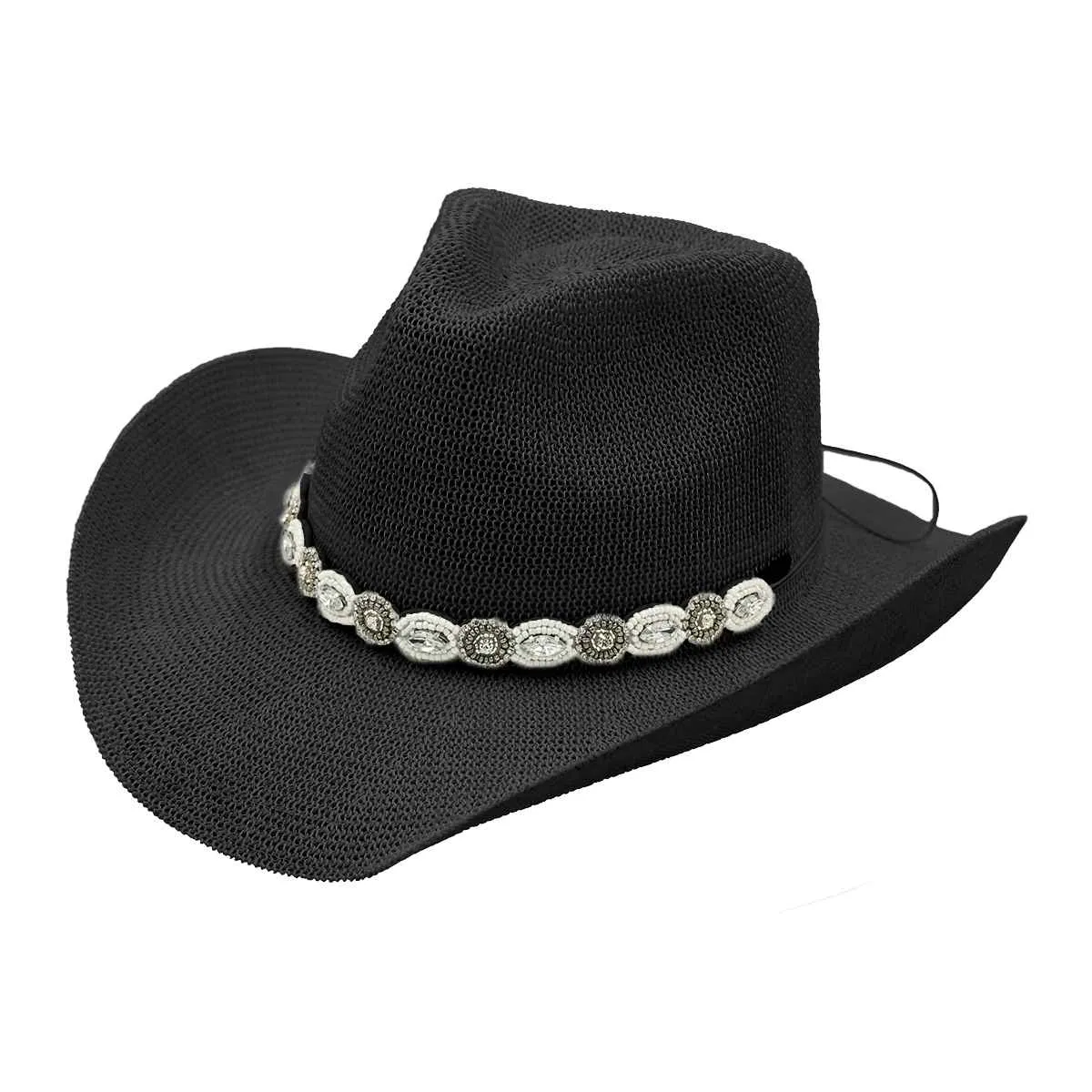 CBC08 C.C Brand Della Cowboy Hat w/ Pearl & Rhinestone