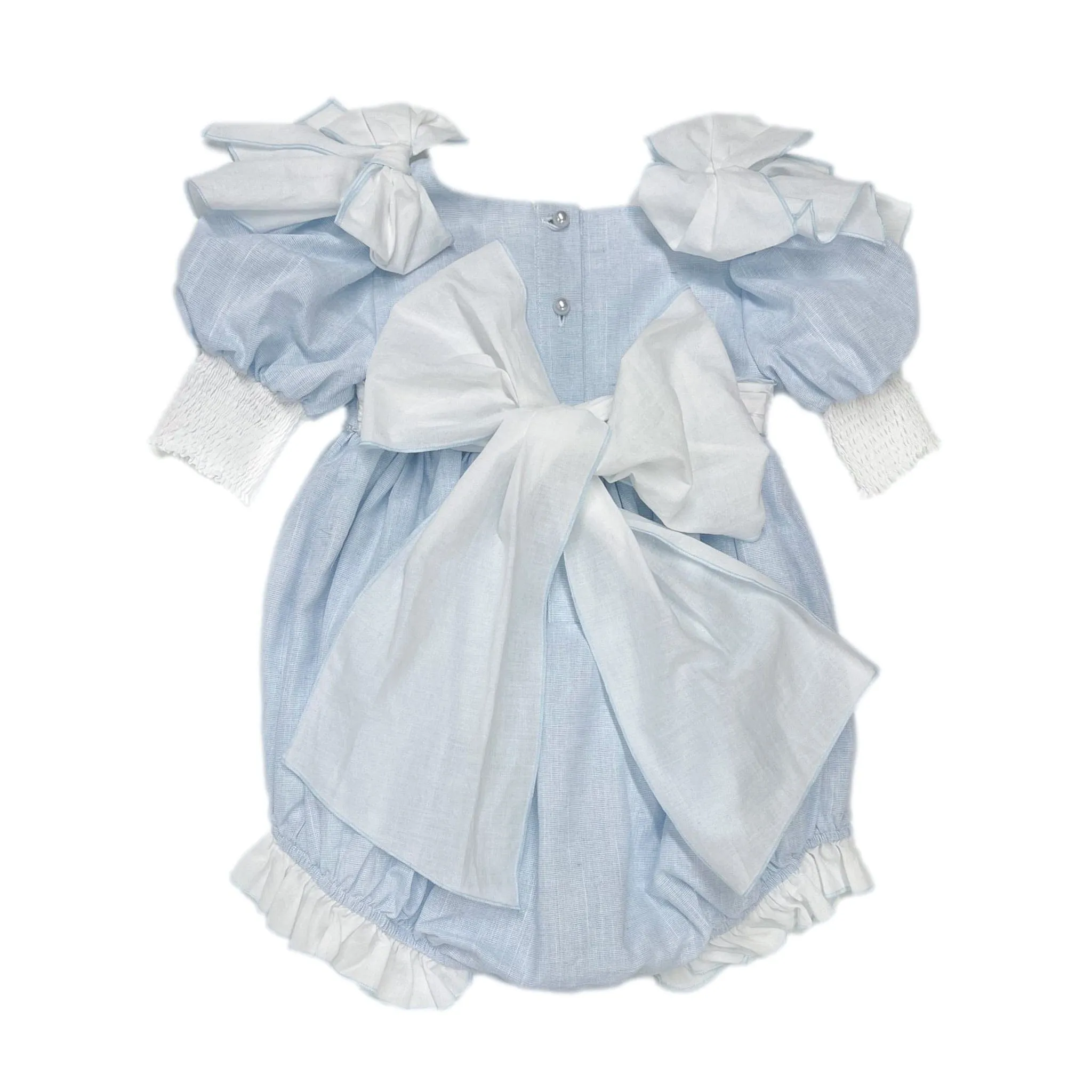 Charlotte Baby Blue Linen Romper