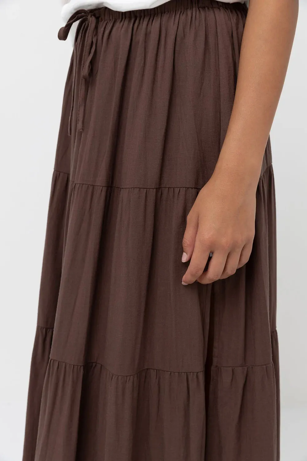 CLASSIC TIERED MAXI SKIRT