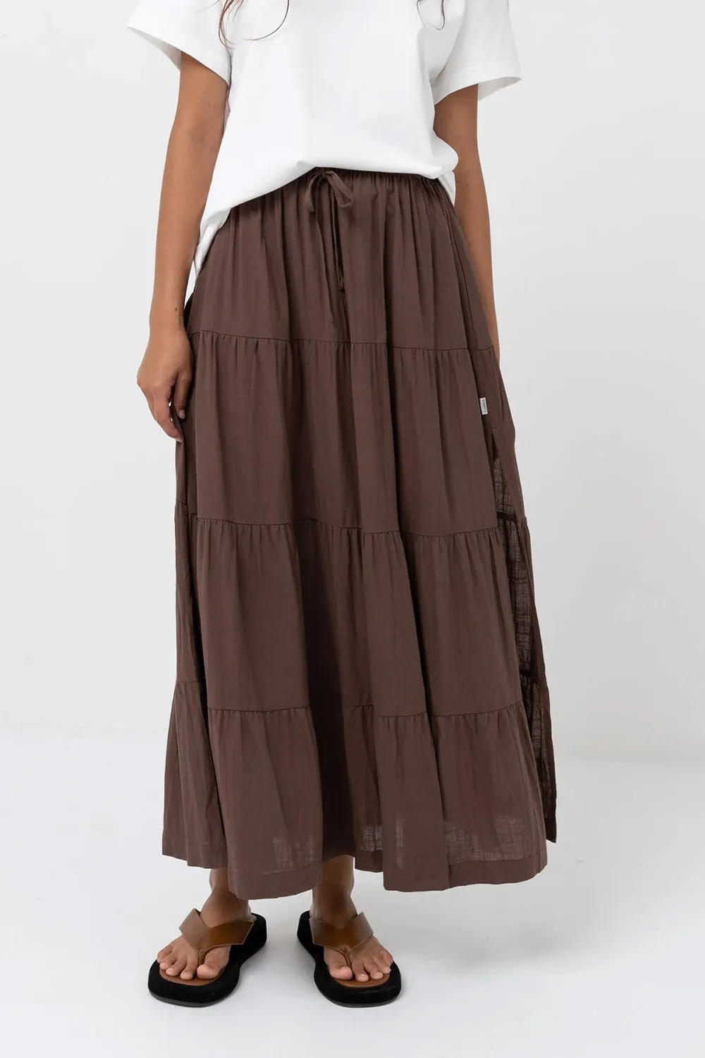 CLASSIC TIERED MAXI SKIRT