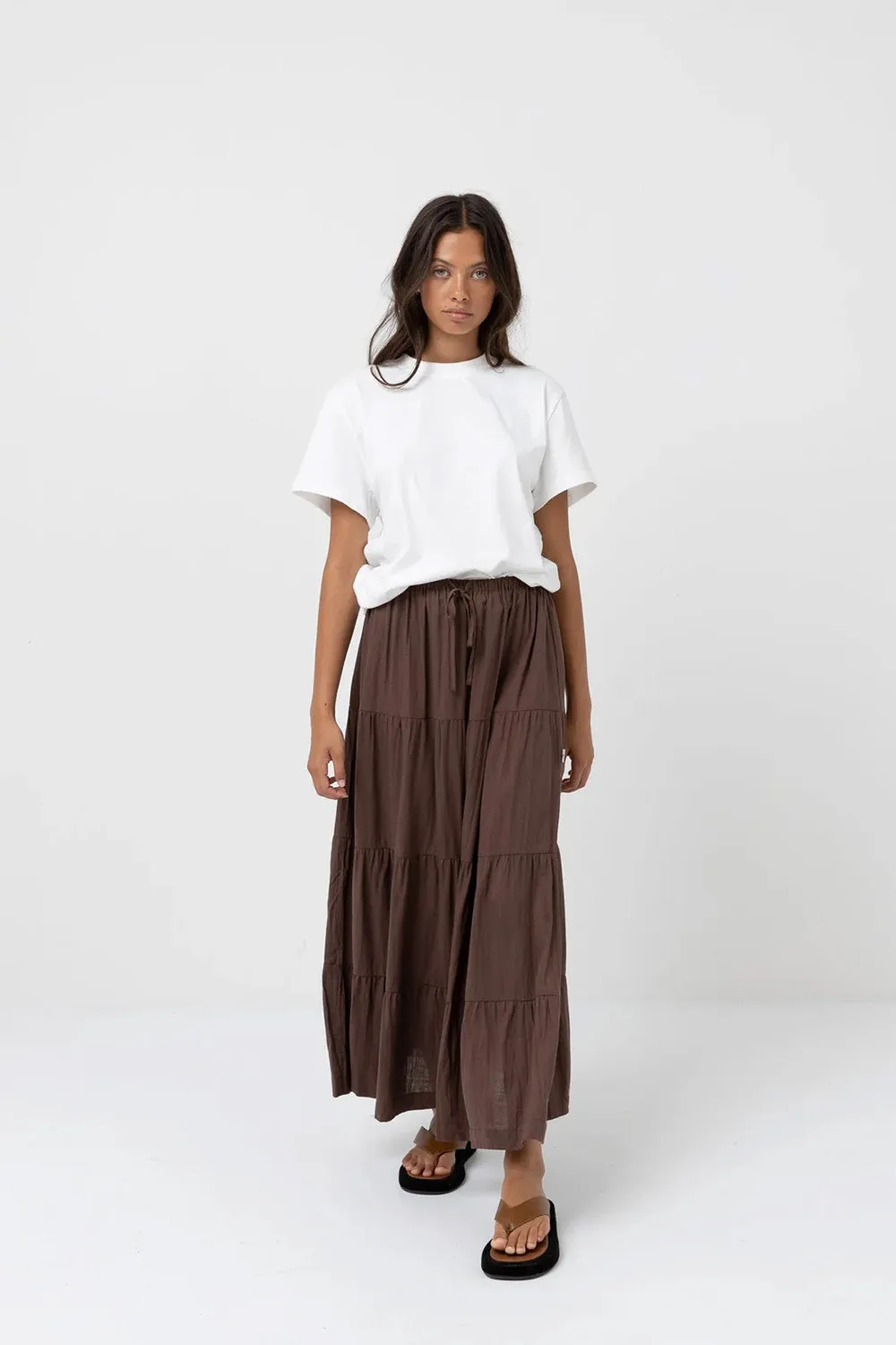 CLASSIC TIERED MAXI SKIRT