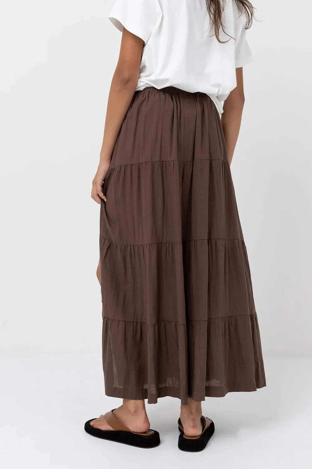 CLASSIC TIERED MAXI SKIRT