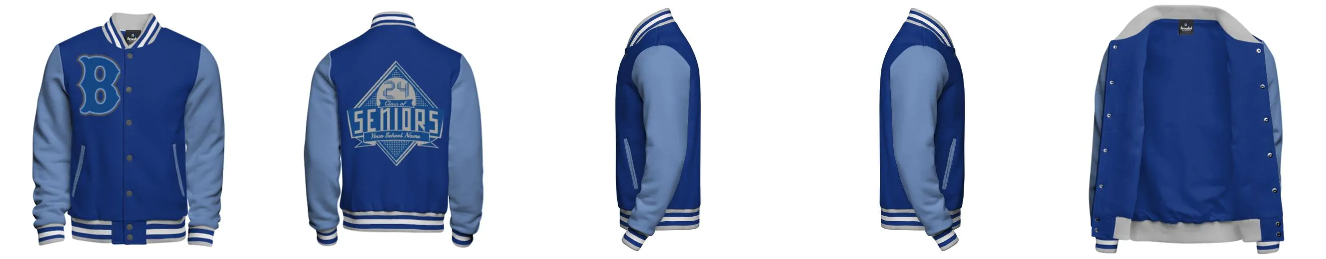 Cotton Fleece Varsity Jacket With No Lining