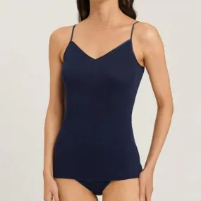 Cotton Seamless Spaghetti Camisole in Deep Navy