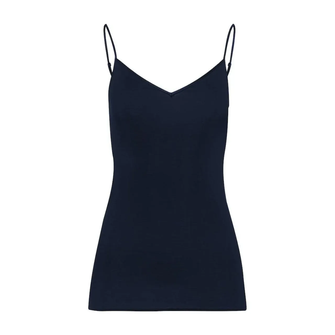 Cotton Seamless Spaghetti Camisole in Deep Navy