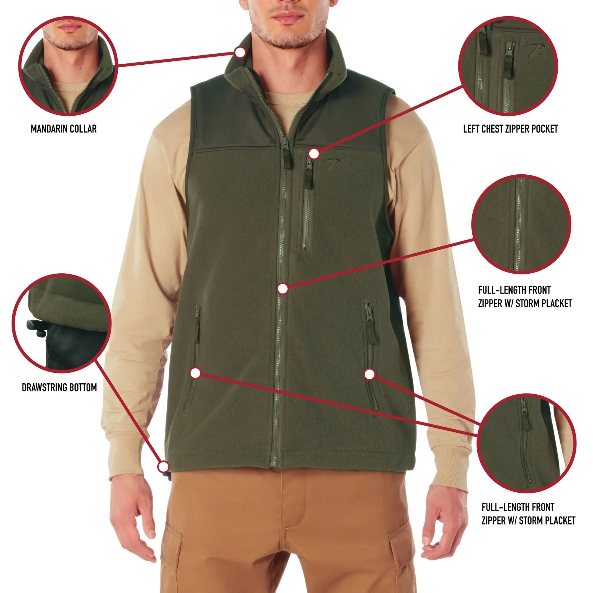 Coyote Brown - Spec Ops Tactical Fleece Vest - Military tactical vest