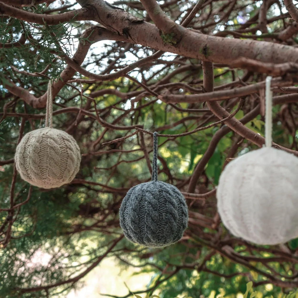 Cozy Cabled Christmas Balls