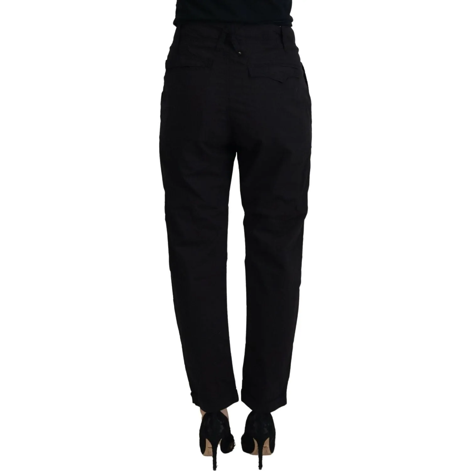 CYCLE Chic Tapered Black Cotton Pants