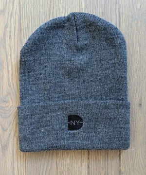 Dave's New York Embroidered Iconic Logo Beanie - Charcoal Heather