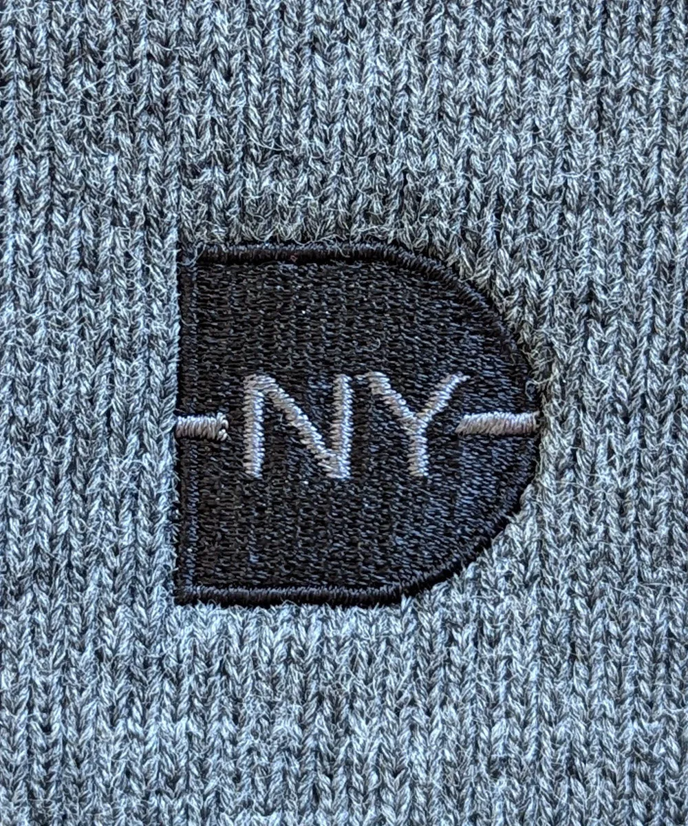 Dave's New York Embroidered Iconic Logo Beanie - Charcoal Heather