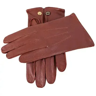 DENTS Sandhurst Unlined Leather Officer's Gloves - Mens - English Tan