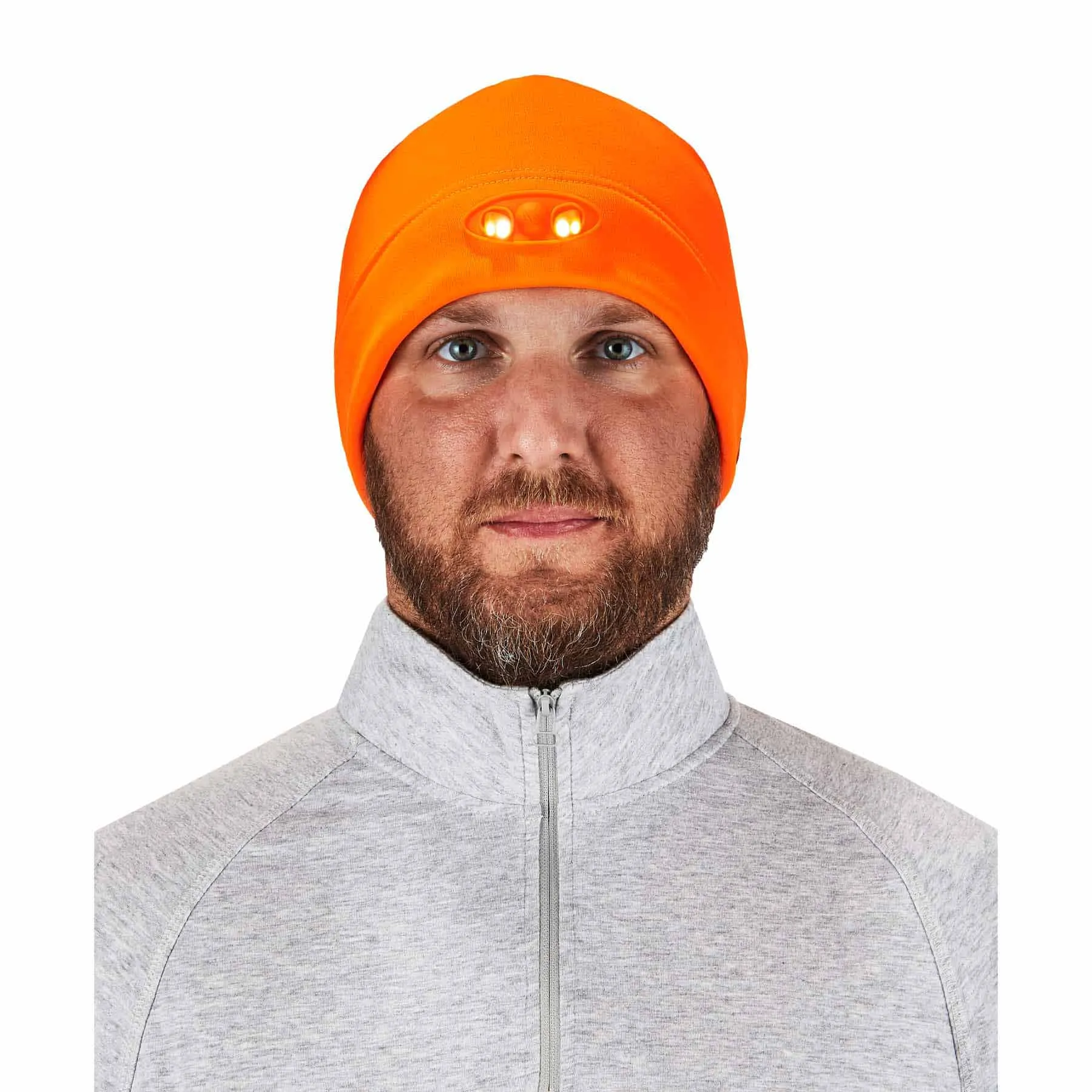 Ergodyne 16804 6804  Orange Skull Cap Beanie Hat - LED Lights